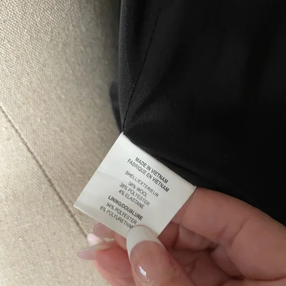 THEORY Women's Gray Wool Blend Double Breasted Pinstripe Blazer Size: 00 NWOT - Picture 7 of 10